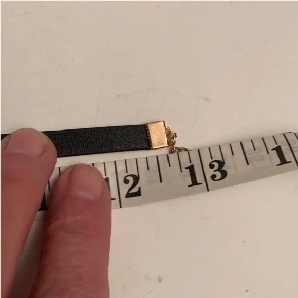 New YSL Black leather Necklace and or Bracelet with gold tone charms - Picture 5 of 9